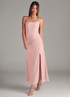 Azazie Leonis Bridesmaid Dresses Powder Pink Mermaid Strapless Chiffon Convertible Dress image7