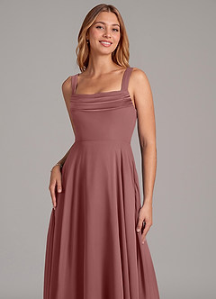 Azazie Shaude Bridesmaid Dresses Desert Rose A-Line Pleated Chiffon Dress image5