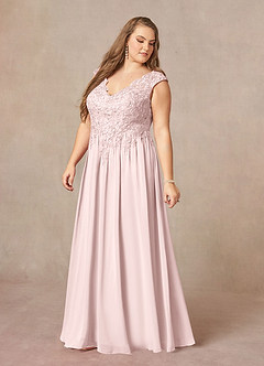 Azazie Amethyst Mother of the Bride Dresses Blushing Pink A-Line V-Neck Sequins Chiffon Dress image12