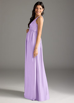 Azazie Yetta Brautjungfernkleider für Schwangere A-Linie Plissee Stretch-Satin Bodenlänge Kleid image4