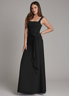 Azazie Katya Abiti da Damigella Abito Convertibile Sirena in Chiffon Scollo quadrato Nero image6