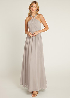 Azazie Jacey Bridesmaid Dresses Frost A-Line Pleated Chiffon Dress image1