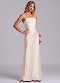 Azazie Ailanie Brudtärnklänningar Klä av Tubklänning i Stretch Satin Axelbandslös Rodnande Rosa image5