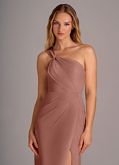 Azazie Tatianna Jurken voor bruidsmeisjes Jurk van Chiffon met Kolom One-Shoulder Ceder Roos image6
