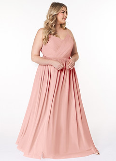 Azazie Cora Bridesmaid Dresses Rosette A-Line Pleated Chiffon Dress image9
