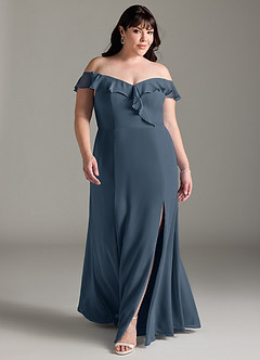 Azazie Sophie Bridesmaid Dresses Neptune A-Line Off the Shoulder Chiffon Convertible Dress image6
