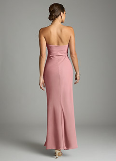 Azazie Saylor Brudtärnklänningar Klä av Sjöjungfru i Chiffong Axelbandslös Dammig Ros image11