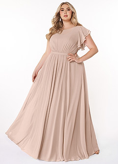 Azazie Daphne Modest Bridesmaid Dresses A-Line Ruffled Chiffon Floor-Length Dress image6