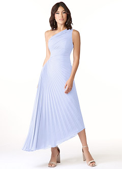 Azazie Kirra Bridesmaid Dresses Lavender A-Line One Shoulder Chiffon Dress image1