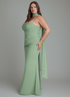 Azazie Sorrel Bridesmaid Dresses Matcha Mermaid Corset Chiffon Dress image13