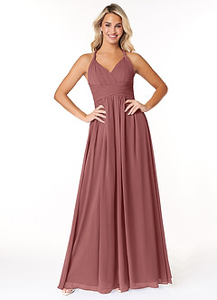 Azazie Ashia Final Sale Amethyst A-Line Pleated Chiffon Dress image1