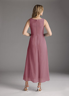Azazie Anitta Mother of the Bride Dresses Vintage Mauve Jumpsuit/Pantsuit Pleated Stretch Crepe Dress image6
