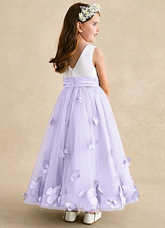 Azazie Vi vestidos de niña de las flores Vestido de Lila de Tul de Corte En A con Sin mangas image4