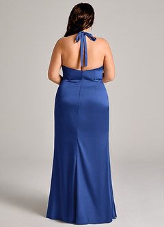 Azazie Valerie Suknie dla druhen Syrena Pofałdowany Satyna elastyczna Do ziemi Sukienka image12