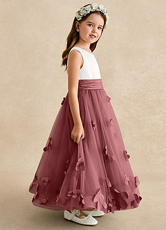 Azazie Vi Flower Girl Dresses Amethyst A-Line Sleeveless Tulle Dress image7