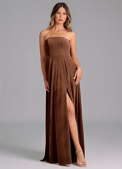 Azazie Wren Vente Finale Robe Trapèze en velours Sans bretelle Ombre image5