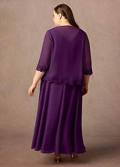 Azazie Devana Mother of the Bride Dresses Grape A-Line Sequins Chiffon Dress image8