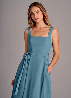 Azazie Deb Bridesmaid Dresses Bermuda A-Line with Pockets Chiffon Convertible Dress image2