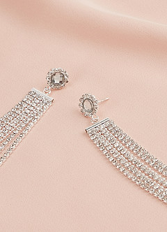 front Pendientes de borlas con diamantes de imitación de moda