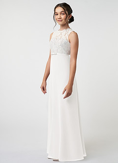 Azazie Rana Junior Klä av A-Line i Chiffong Spets image3