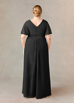 Azazie Morning Glory Mother of the Bride Dresses A-Line V-Neck Ruched Chiffon Floor-Length Dress image7