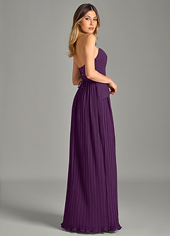 Azazie Becka Bridesmaid Dresses Grape A-Line Strapless Chiffon Dress image5