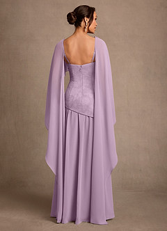 Azazie Flossie 신부의 어머니 드레스 A라인 주름진 쉬폰 플로어 길이 드레스 image2