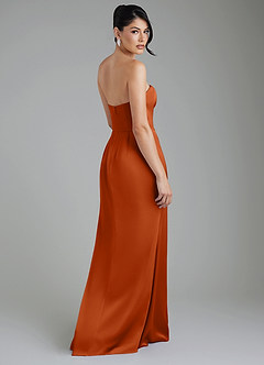 Azazie Tyler Bridesmaid Dresses Burnt Orange Sheath Strapless Stretch Satin Convertible Dress image11