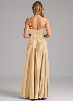 Azazie Akiko Brautjungfernkleider A-Linie Herzausschnitt Stretch-Satin Kleid Gold image2