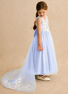 Azazie Mixie Flower Girl Dresses Lavender Ball-Gown Lace Dress image3
