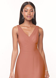 Azazie Nala Bridesmaid Dresses MAI TAI A-Line Pleated Chiffon Dress image4