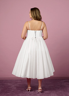 Barbie ♥ Azazie Wedding Dresses Diamond White A-Line Pleated Tulle Dress image10
