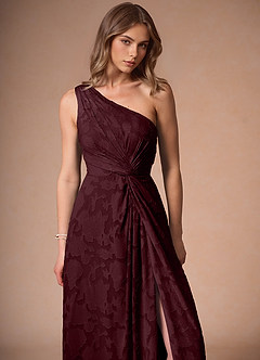 Hermosa Wine One Shoulder Maxi Dress image6