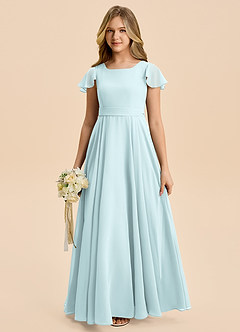 Azazie Cady Junior Mist A-Line Pleated Chiffon Dress image1