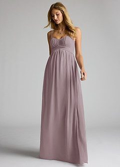 Azazie Llana Maternity Bridesmaid Dresses A-Line Chiffon Floor-Length Dress image3