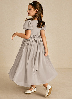 Azazie Joss Flower Girl Dresses Frost A-Line with Sleeves Chiffon Dress image2