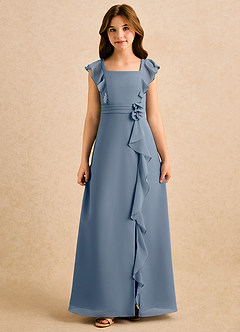 Azazie Soso Girls Formal Flower Girl Klänningar Klänning A-Line i Chiffong Plisserad image3