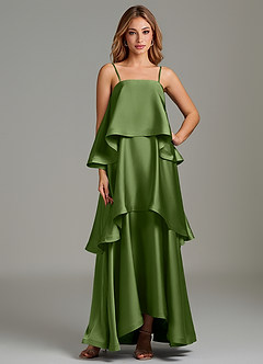 Azazie Azalea Bridesmaid Dresses Juniper A-Line Ruched Stretch Satin Dress image1