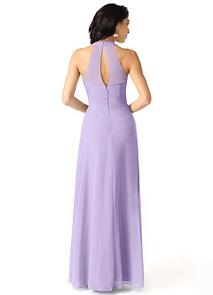 Azazie Danica Bridesmaid Dresses Lilac A-Line Pleated Chiffon Dress image2
