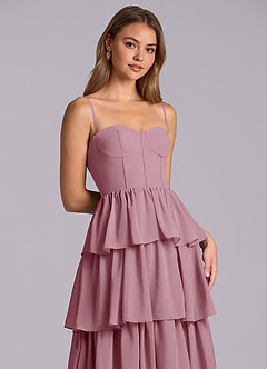 Azazie Faye Bridesmaid Dresses Vintage Mauve A-Line Sweetheart Neckline Chiffon Dress image2
