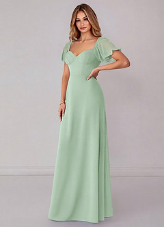 Azazie Fatima Šaty pre družičky A-Line s vreckami Šifón Dĺžka podlahy Šaty image4