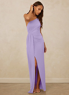 Christian Siriano Bridal for Azazie 1003 Bridesmaid Dresses Lilac Sheath One Shoulder Chiffon Dress image3