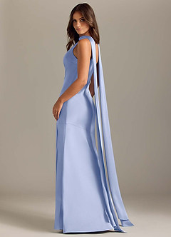 Azazie Kinsley Bridesmaid Dresses Ice Mermaid Side Slit Stretch Satin Dress image6