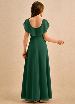 Azazie Kittie Girls Formal Flower Girl Dresses Dark Green A-Line Chiffon Dress image2