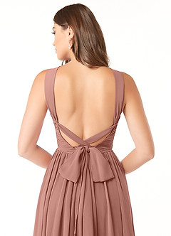 Azazie Dionne Bridesmaid Dresses Cedar Rose A-Line Corset Chiffon Dress image3