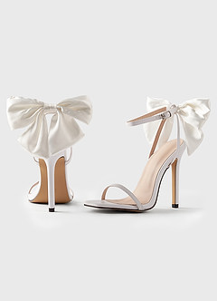 front Satijnen strik open teen stilettohak