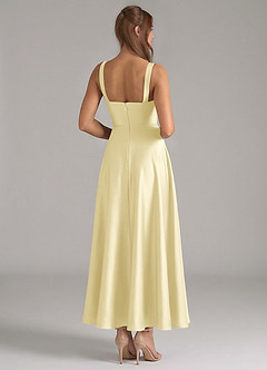 Azazie Shaude Robes de demoiselle d'honneur Robe Trapèze en Satin extensible Plissée Sorbet Citron image6