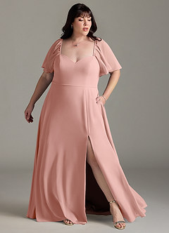 Azazie Chloe Bridesmaid Dresses Rosette A-Line Sweetheart Neckline Chiffon Dress image9