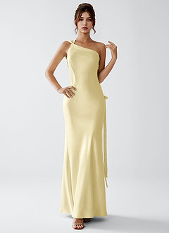 Stephanie Lemon Sorbet Luminous Satin Maxi Dress image4