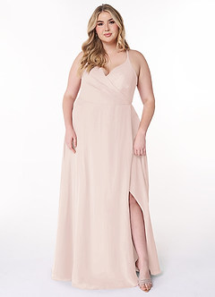 Azazie Davis Bridesmaid Dresses Rose Petal A-Line V-Neck Chiffon Dress image7